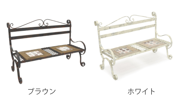 フラワースタンド アイアンタイルベンチ 幅44.5×奥行19×高さ29.6