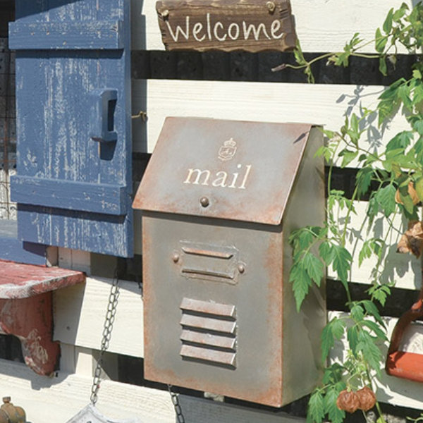 dショッピング |郵便ポスト メールボックス 壁掛け アンティーク加工