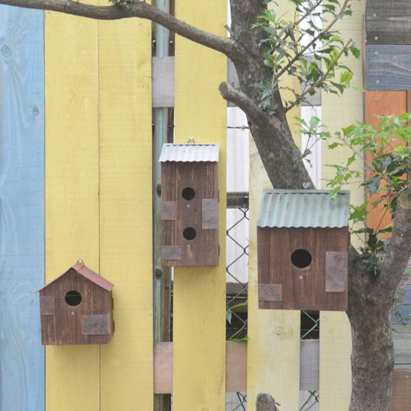鳥小屋 小物収納 ガーデニング用品 鳥かご メタルルーフバードハウス A