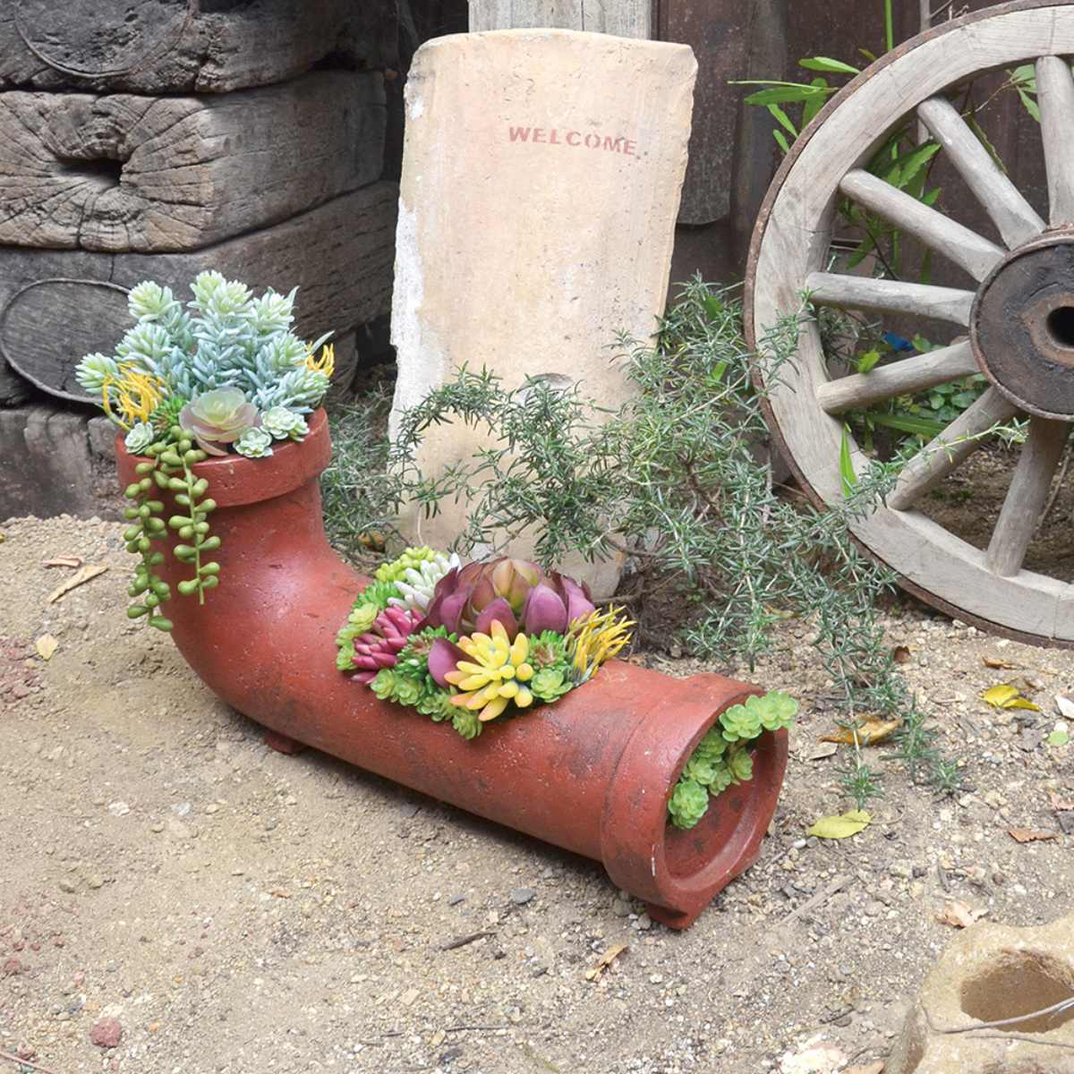 プランター 鉢植え 土管プランター B （ 植木鉢 土管 置き型 鉢