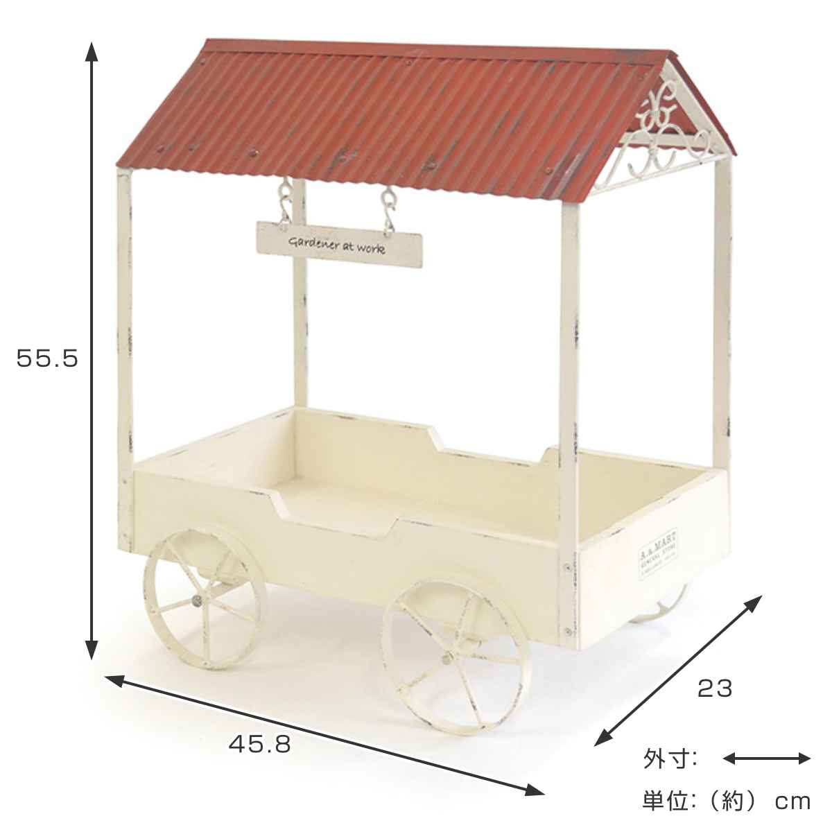 フラワーカート　ワゴン　スタンド 花台　小物台　置物 楽天市場】フラワースタンド Noir ブリキカート （ 送料無料