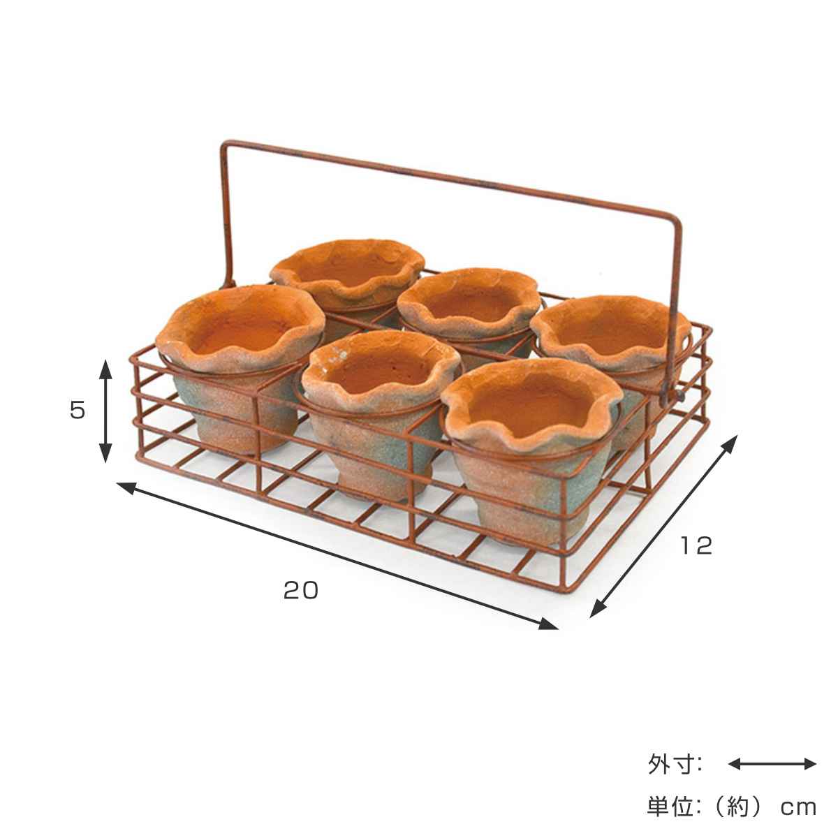 dショッピング |プランター ワイヤーホルダー テラコッタポット6個付き