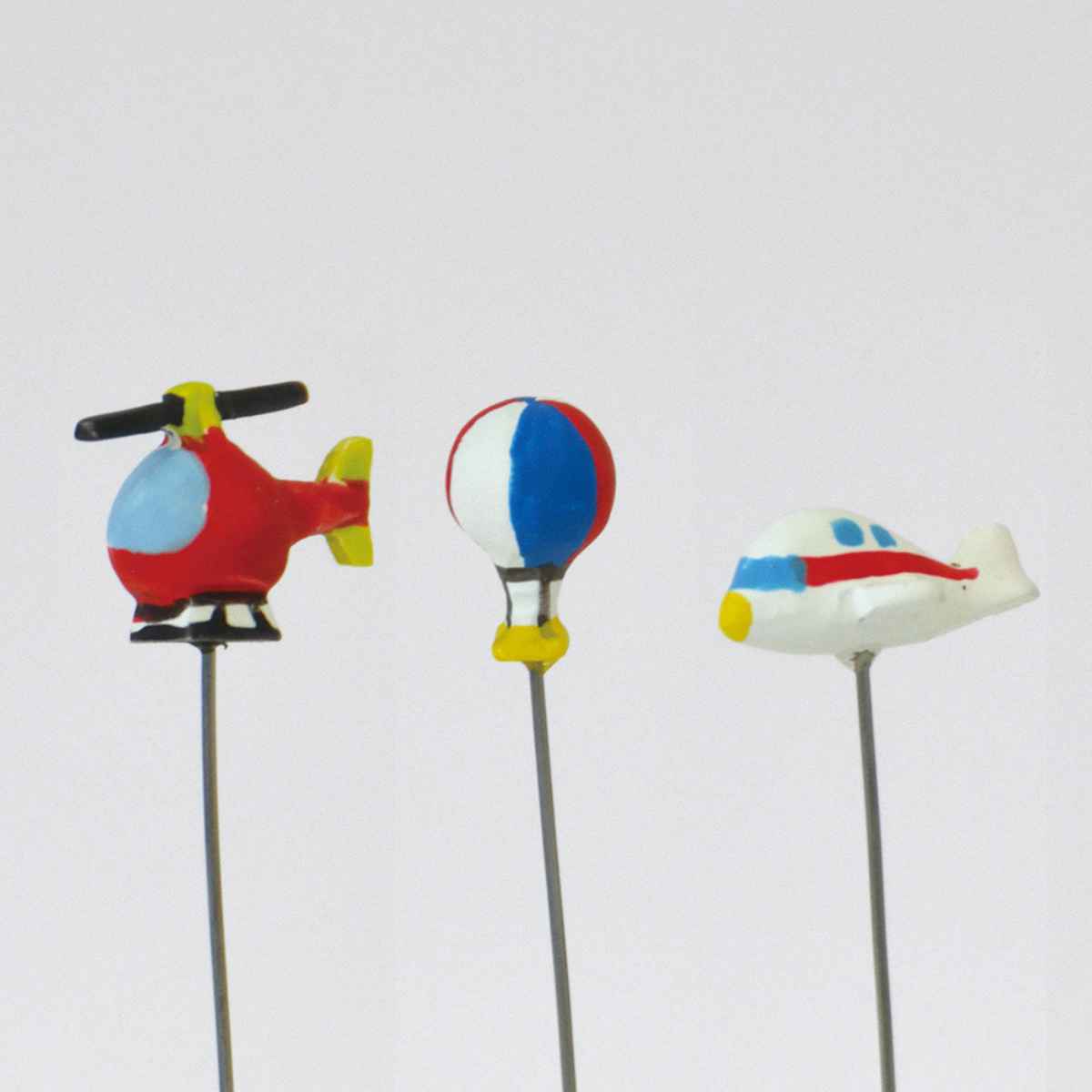 ガーデンピック ミニピック ヘリコプター 気球 飛行機 3種セット （ ピック ガーデニング雑貨 園芸 ガーデニング用品 乗り物 フラワーピ