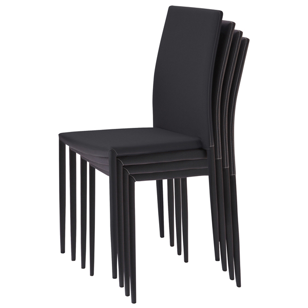 ダイニングチェア スタッキングチェア アシュリー 4脚セット ( 食卓 ダイニング チェア 椅子 セット 背もたれ ファブリック モダン 北欧 スタイリッシュ 完成品 カラー ) 【パープル】 パープル