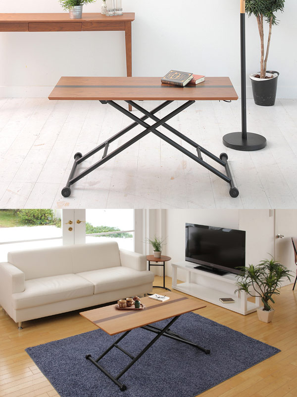 テーブル リフティングテーブル LOGICA ( 昇降テーブル リフトテーブル 高さ調節 リビングテーブル ローテーブル センターテーブル ワークデスク リビング ダイニング 昇降式 机 つくえ 作業机 ) 【ナチュラル】 ナチュラル