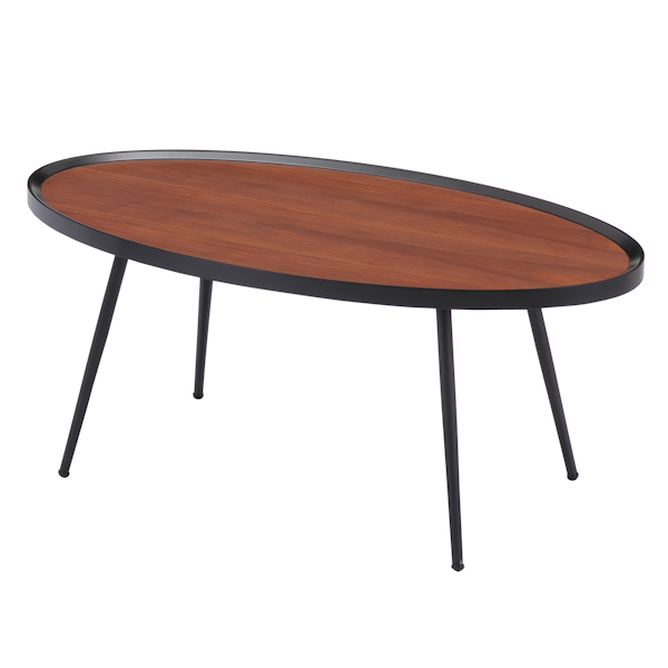 机　木製　だ円型センターテーブル