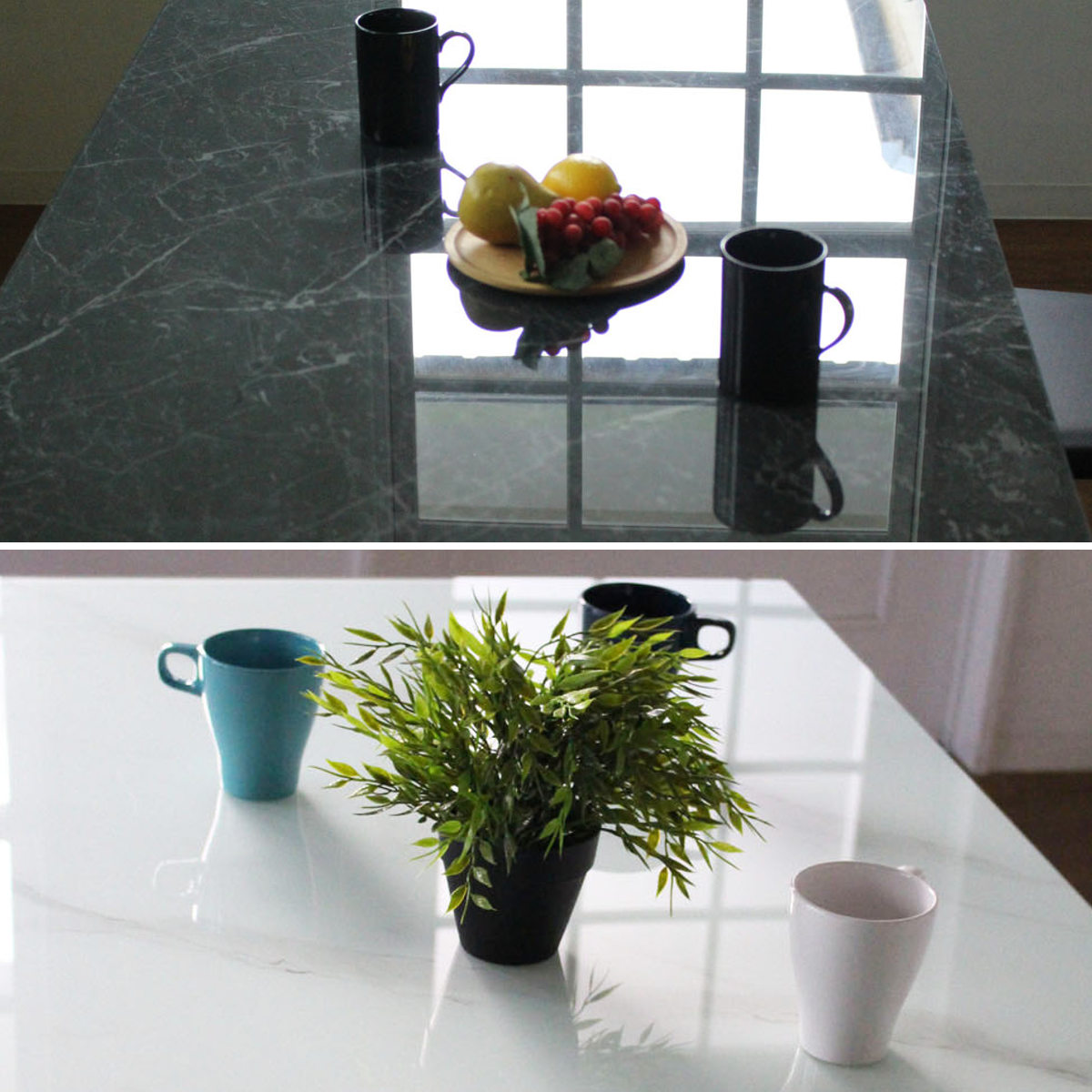 ダイニングテーブル 幅135cm ガラス天板 大理石調 CLAVIER ( テーブル 食卓テーブル 長方形 机 ダイニング 食卓 リビングテーブル 石目模様 ガラステーブル 奥行80cm 強化ガラス アジャスター付き ) 【ホワイト】 ホワイト