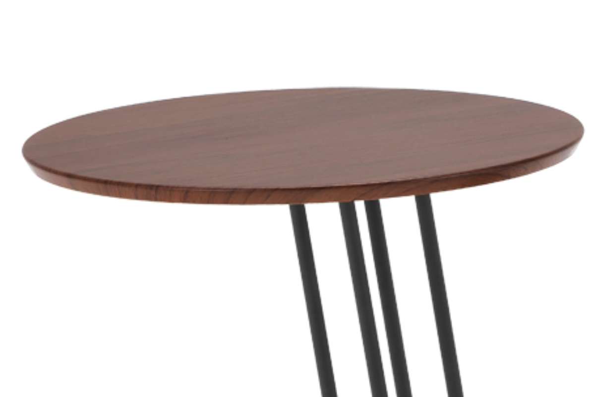 サイドテーブル 高さ61.5cm 円形 CRANE ( テーブル ソファサイド 木製 コの字脚 スチール脚 丸型 ソファテーブル ミニテーブル 丸テーブル ベッドサイド コーヒーテーブル 木製テーブル カフェテーブル チェアサイド 耐久性 )