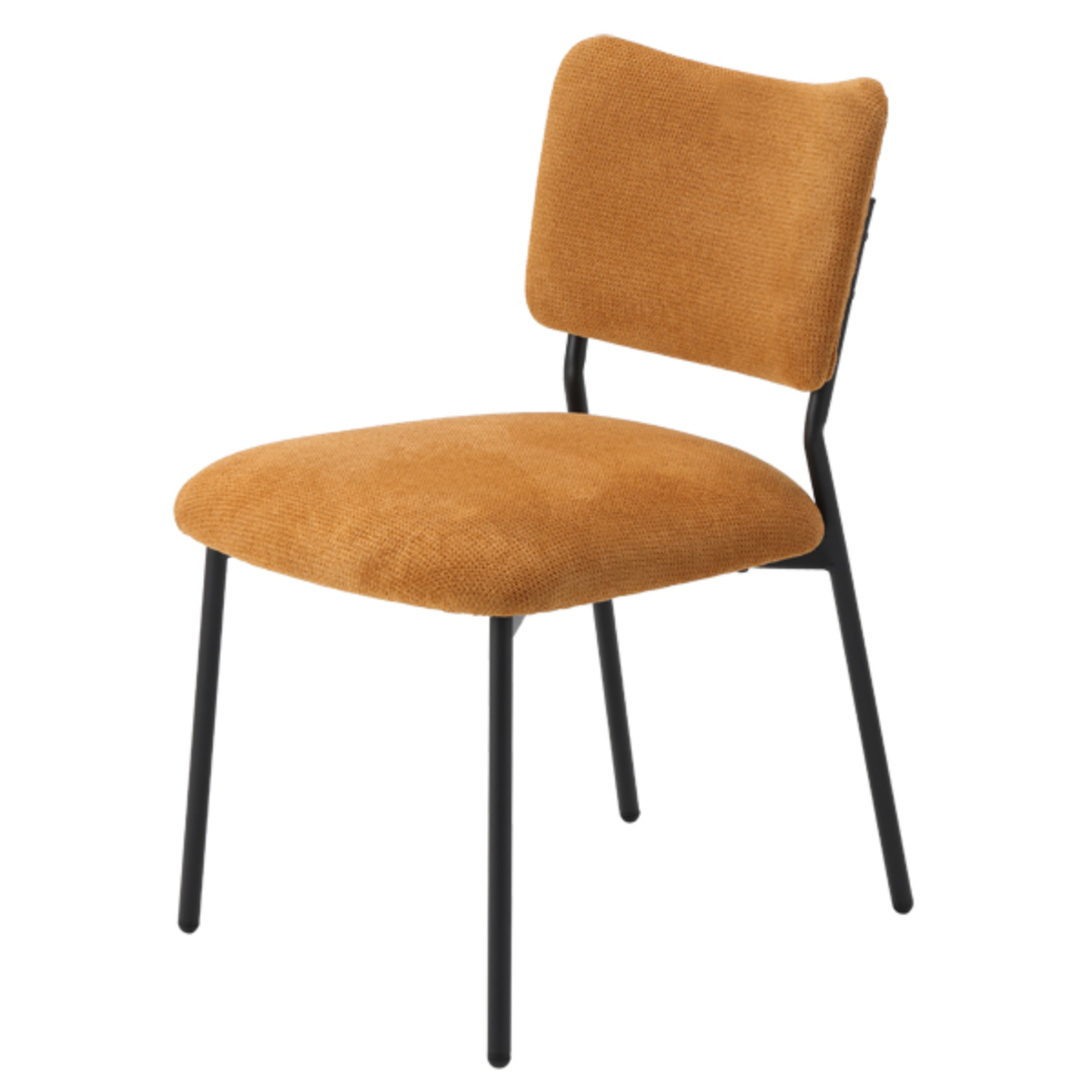 ダイニングチェア 座面高43cm CORAL ファブリック ( チェア ダイニング イス 食卓椅子 アームレス 肘なし 椅子 チェアー いす 食卓 リビング リビングチェア クッション座面 座り心地 快適 ) 【ブラック】 ブラック