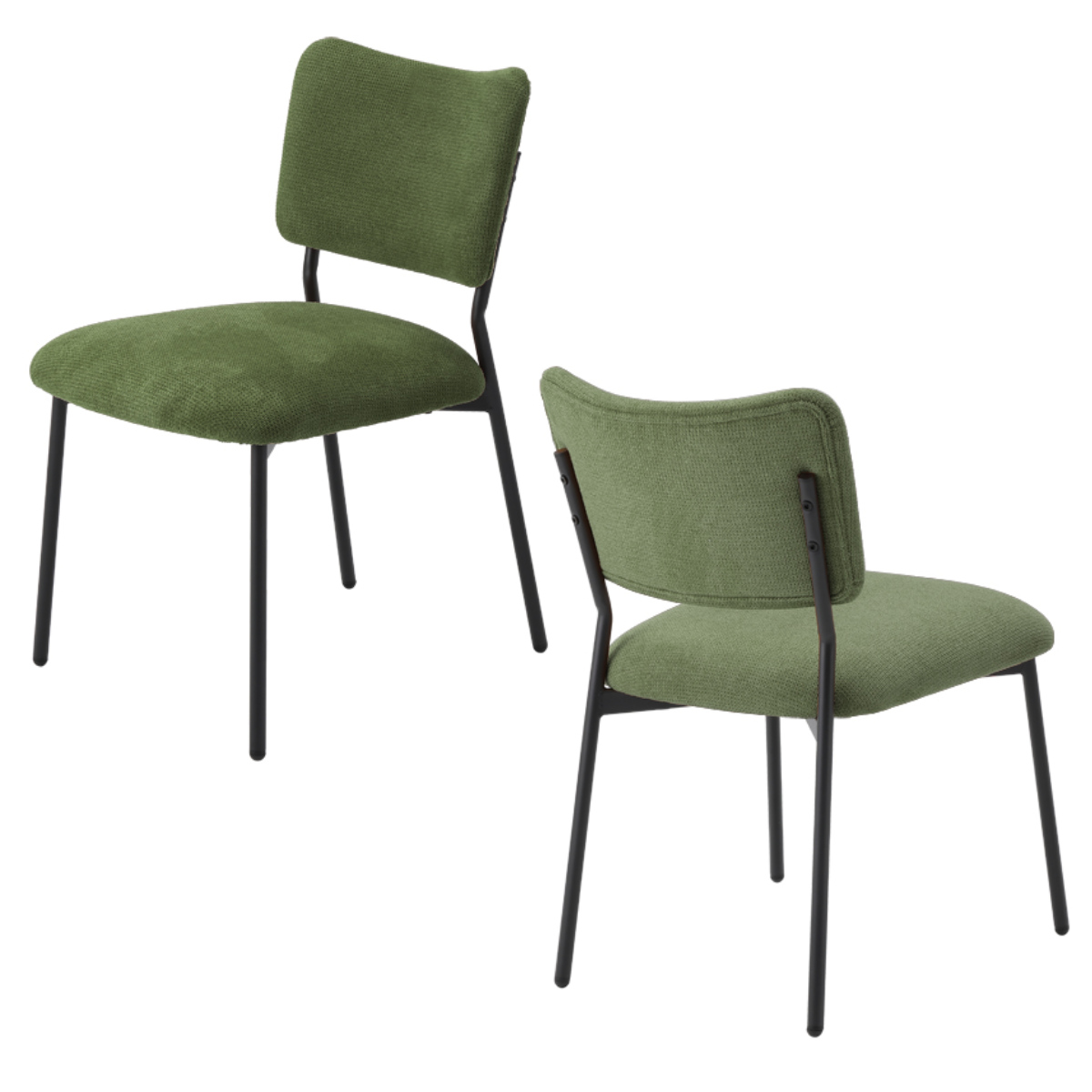 ダイニングチェア 座面高43cm CORAL ファブリック ( チェア ダイニング イス 食卓椅子 アームレス 肘なし 椅子 チェアー いす 食卓 リビング リビングチェア クッション座面 座り心地 快適 ) 【ブラック】 ブラック