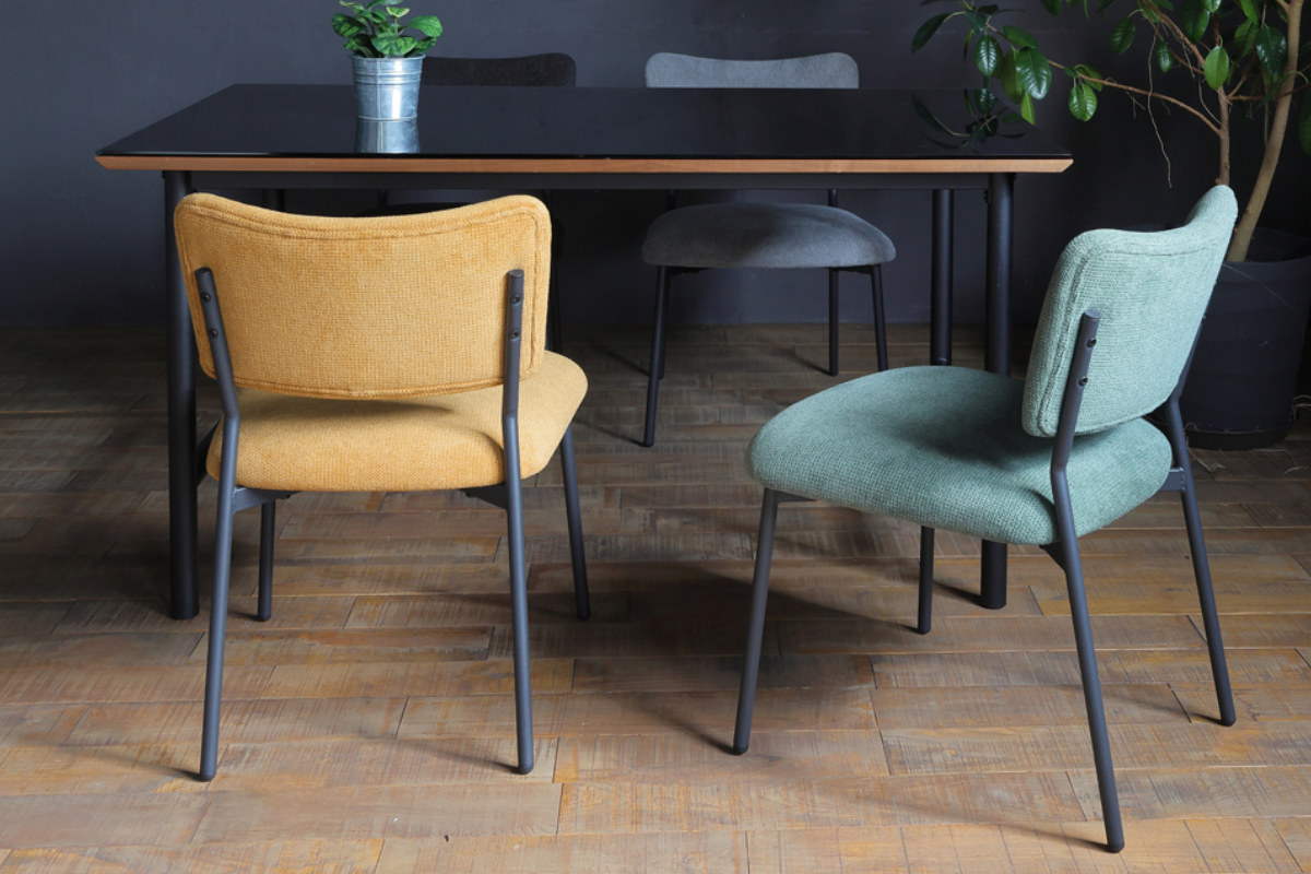 ダイニングチェア 座面高43cm CORAL ファブリック ( チェア ダイニング イス 食卓椅子 アームレス 肘なし 椅子 チェアー いす 食卓 リビング リビングチェア クッション座面 座り心地 快適 ) 【ブラック】 ブラック