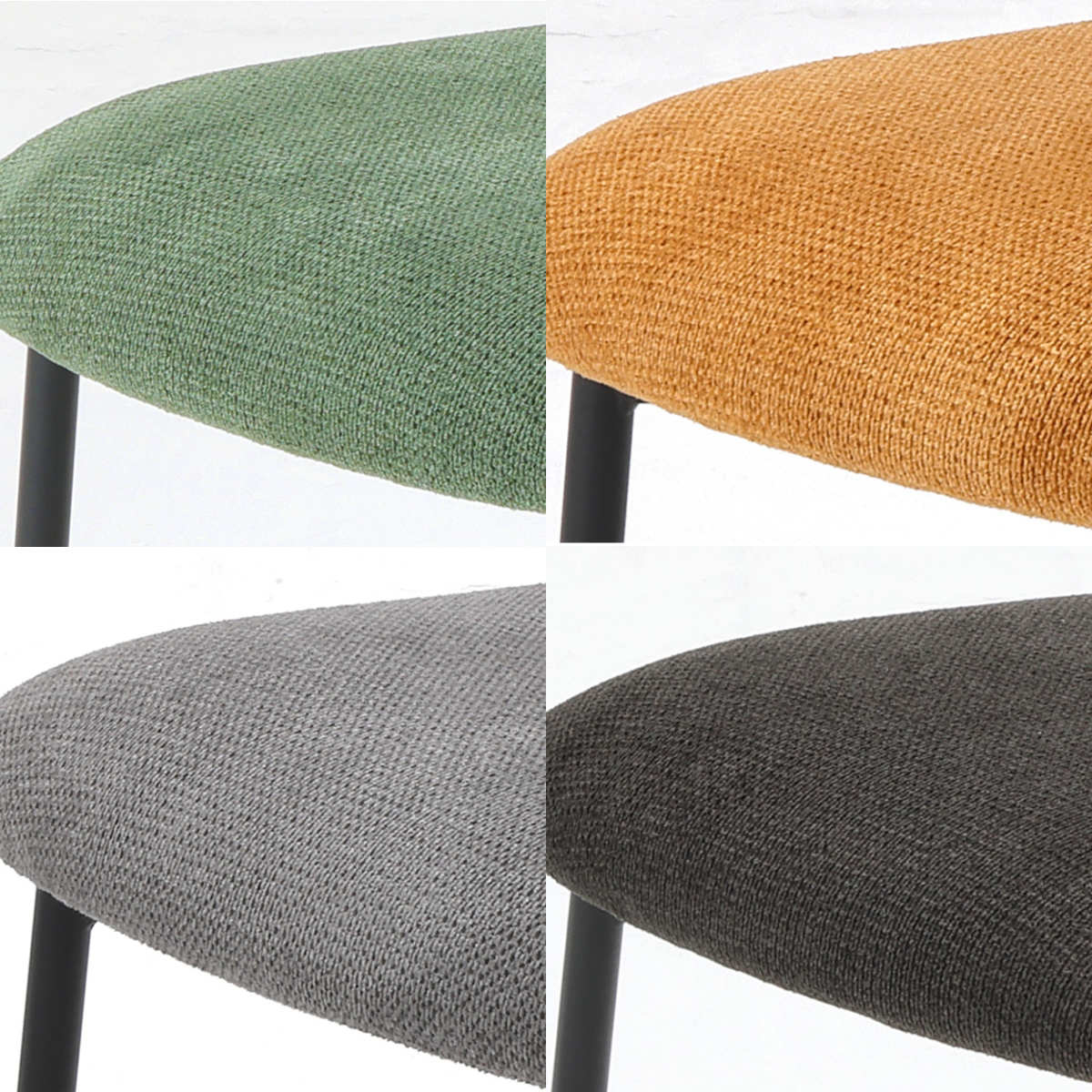 ダイニングチェア 座面高43cm CORAL ファブリック ( チェア ダイニング イス 食卓椅子 アームレス 肘なし 椅子 チェアー いす 食卓 リビング リビングチェア クッション座面 座り心地 快適 ) 【ブラック】 ブラック