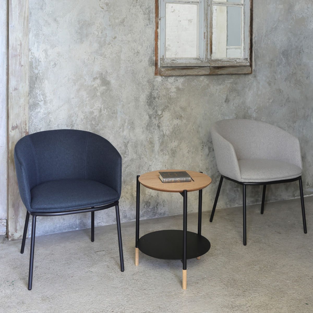 ダイニングチェア 座面高44.5cm NAVE 肘掛け付き ファブリック ( チェア ダイニング イス 食卓椅子 アームレスト 肘付き ウレタン 座り心地 快適 椅子 チェアー いす 食卓 リビング リビングチェア ) 【ライトグレー】 ライトグレー