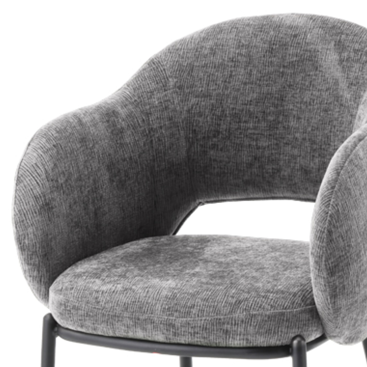 ダイニングチェア 座面高43.5cm BALENA 肘掛け付き ファブリック ( チェア ダイニング イス 食卓椅子 アームレスト 肘付き ウレタン 座り心地 快適 椅子 チェアー いす 食卓 リビング リビングチェア ) 【グレー】 グレー