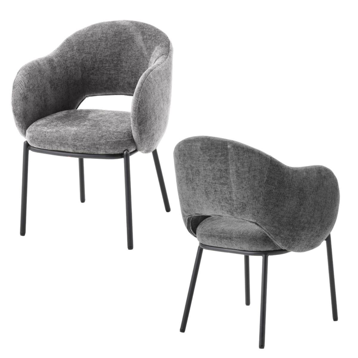 ダイニングチェア 座面高43.5cm BALENA 肘掛け付き ファブリック ( チェア ダイニング イス 食卓椅子 アームレスト 肘付き ウレタン 座り心地 快適 椅子 チェアー いす 食卓 リビング リビングチェア ) 【グレー】 グレー