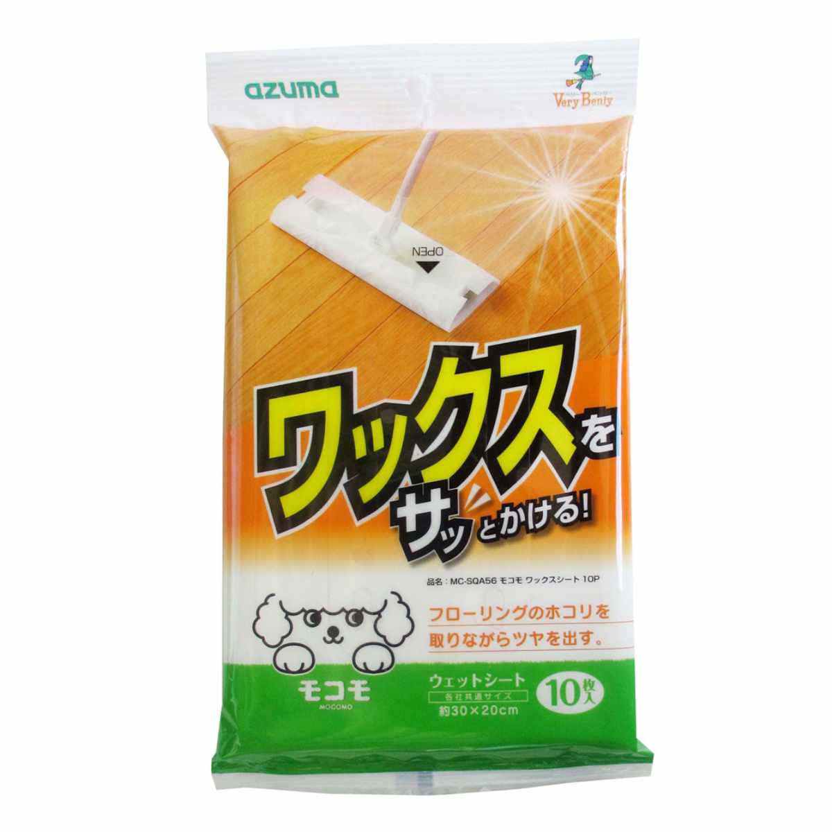 モコモワックスシート 10枚入 ワックスシート 床掃除 ( ワックス掛け 床掃除 フロアワイパー シート ツヤ出し フローリングワイパー 掃除用品 掃除グッズ )