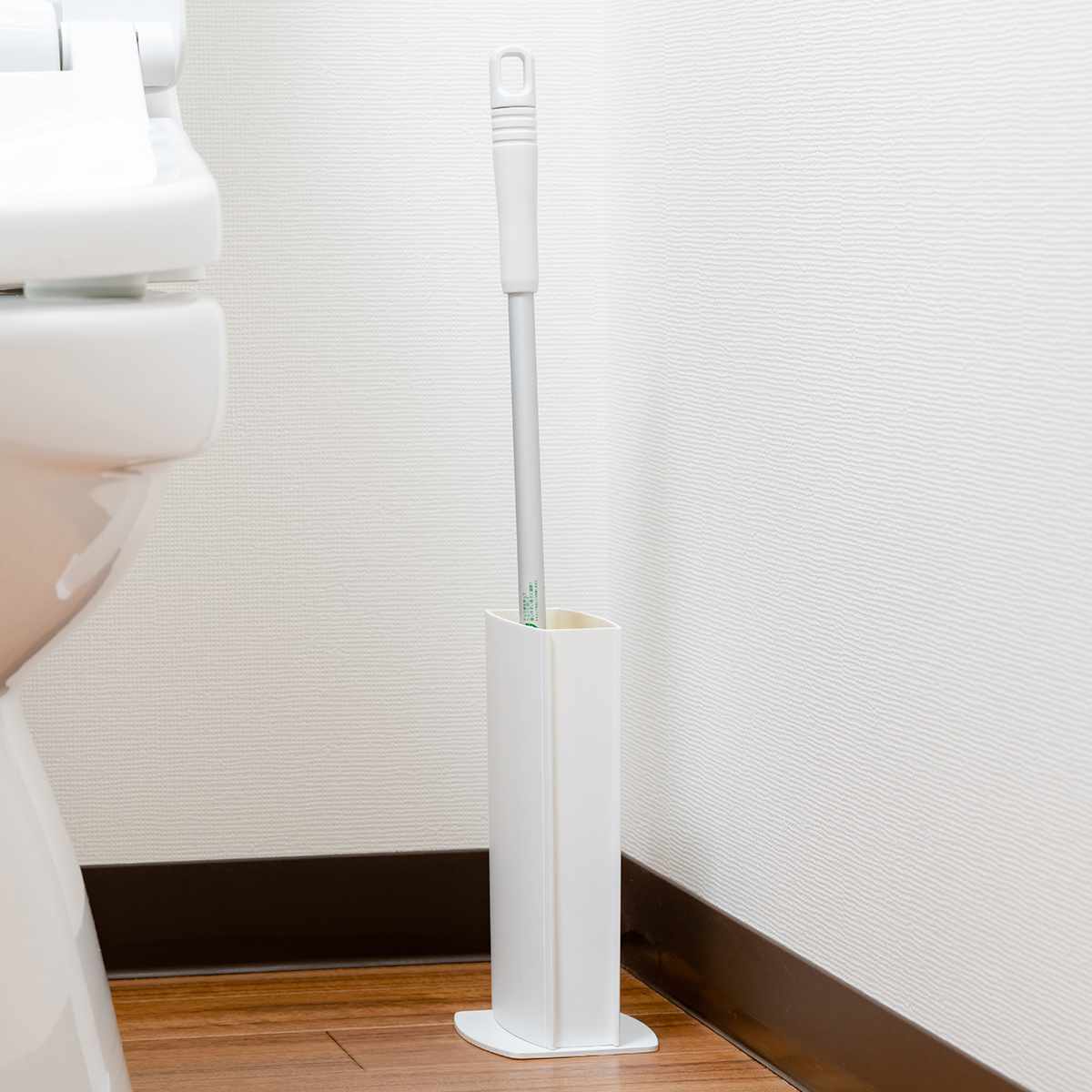 ワンプッシュトイレワイパー ケース付き 360度回転 シート 取り外し簡単 （ トイレワイパー ケース 付き 着脱簡単 360度回転 ミニ フロアワイパー シンプル ホワイト 掃除用品 床掃除 トイレ掃除 ）