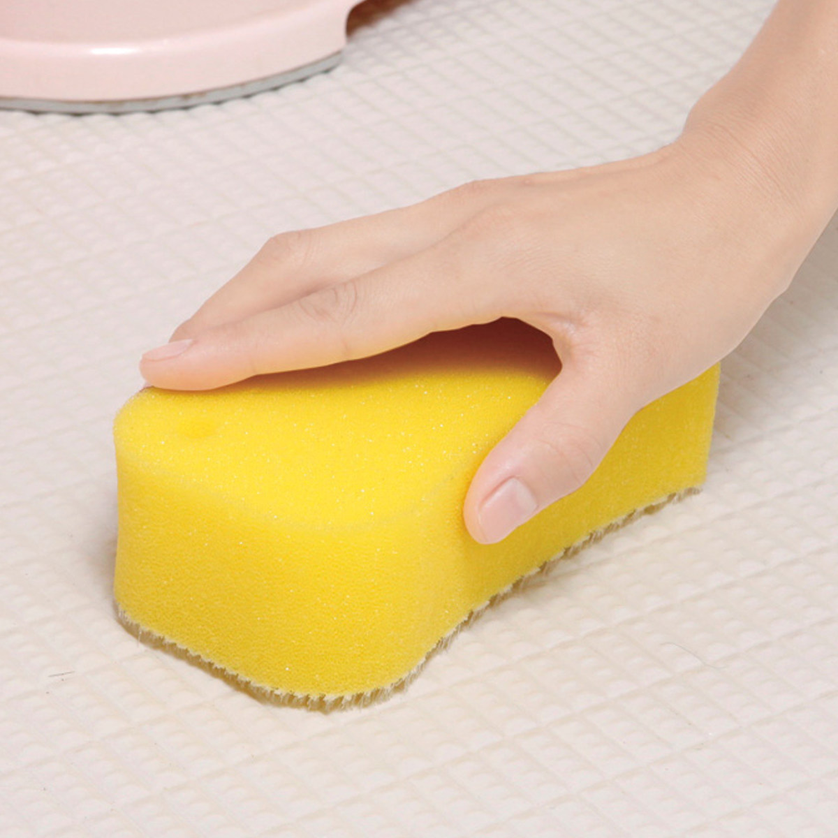 お風呂床スポンジ お風呂床用 お風呂床用ブラシスポンジ ハンディタイプ ( 風呂掃除 浴室掃除 バススポンジ 水だけでOK ツンツンブラシ 日本製 掃除用品 掃除グッズ )