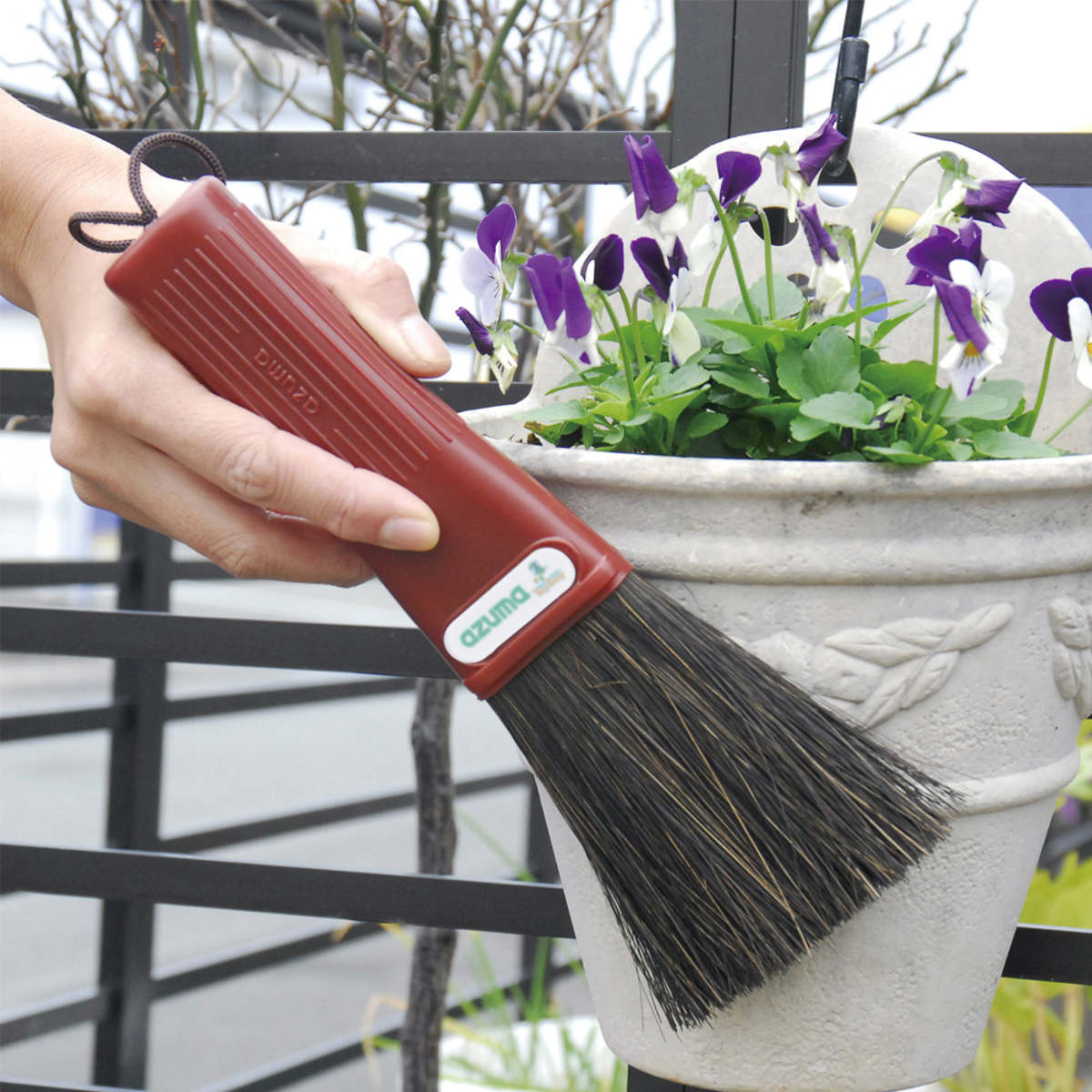 名匠黒シダブラシ 溝掃除 掃除用品 携帯 ( ミニほうき 黒シダ 庭 ガーデニング 小さい ほうき ハンディ ホーキ 箒 手帚 清掃用品 )