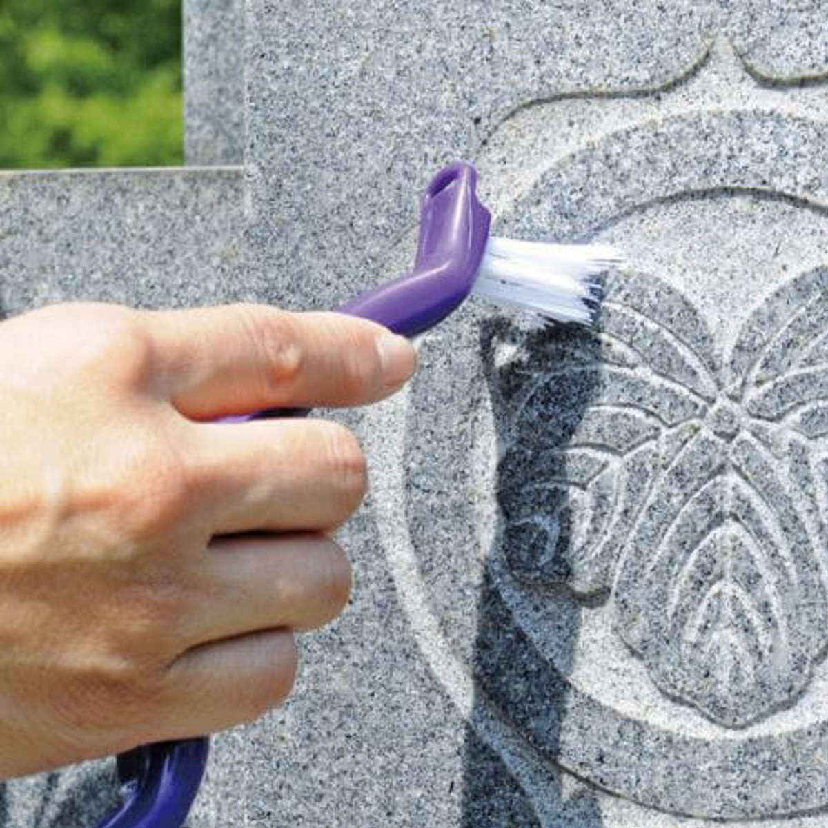 お墓洗い 墓石用 溝洗い ブラシ ( 墓石用ブラシ 清掃ブラシ 掃除用品 隙間 溝 ミゾ 墓石 掃除 お手入れ お墓 道具 汚れ落とし 汚れ 掃除グッズ 清掃 墓地 お盆 お墓磨き )