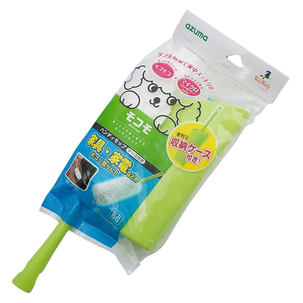 ほこり取り モコモハンディモップ ケース付き 全長約37cm 洗って使える マイクロファイバー ( ホコリ取り マイクロファーバー 洗える ハンディ ケース ハタキ ほこり リビング 掃除 家電掃除 掃除用品 清掃用品 )