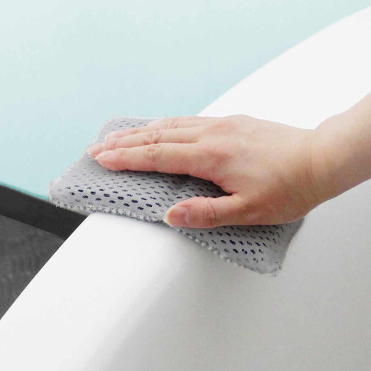 浴室用スポンジ ブラシ 両面使える 浴室掃除 ( バススポンジ 掃除用 スポンジ 浴室 2種類のブラシ繊維 掃除 グレー シンプル 蛇口 シャワーヘッド 凹凸のある床 排水溝 掃除用品 お風呂掃除 掃除グッズ )