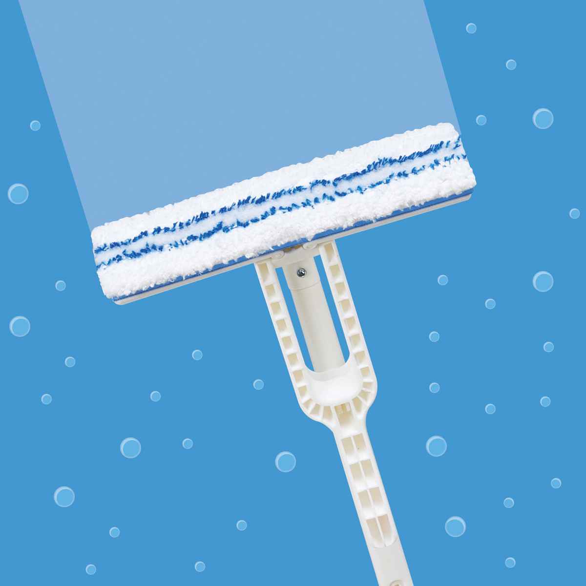 窓 網戸 ワイパー 掃除 楽絞りワイパー 拭き幅約24cm 水だけで洗える ( 窓掃除 網戸掃除 水切りワイパー 絞れる 柄付き 伸縮 長い 年末掃除 大掃除 掃除用品 便利グッズ )