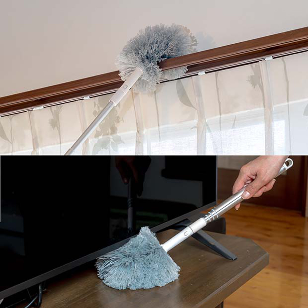 おそうじ指示棒 モップ 伸縮 伸縮モップ FX686 ( すきま掃除 ほこり取り 高所 掃除 ホコリ エアコン カーテンレール 掃除用品 清掃用品 掃除グッズ )