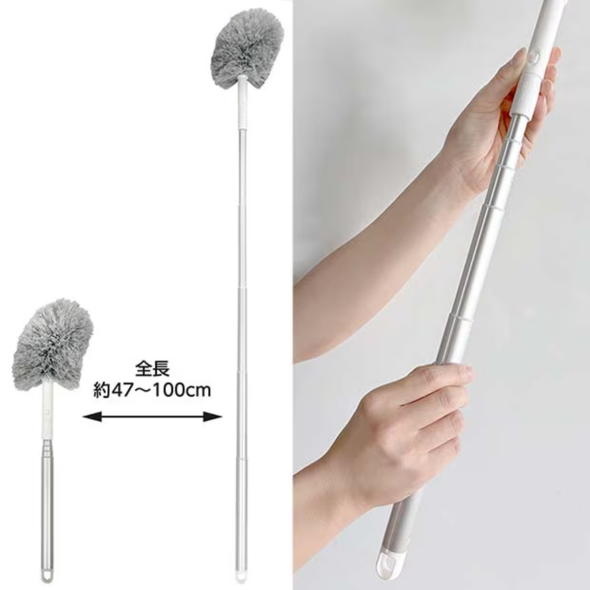 おそうじ指示棒 モップ 伸縮 伸縮モップ FX686 ( すきま掃除 ほこり取り 高所 掃除 ホコリ エアコン カーテンレール 掃除用品 清掃用品 掃除グッズ )