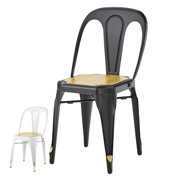 チェア 座面高約46cm 椅子 スチール ( イス ダイニングチェア ダイニングチェアー チェアー いす 食卓椅子 リビングチェア スチールフレーム ) 【 ブラック 】 ブラック