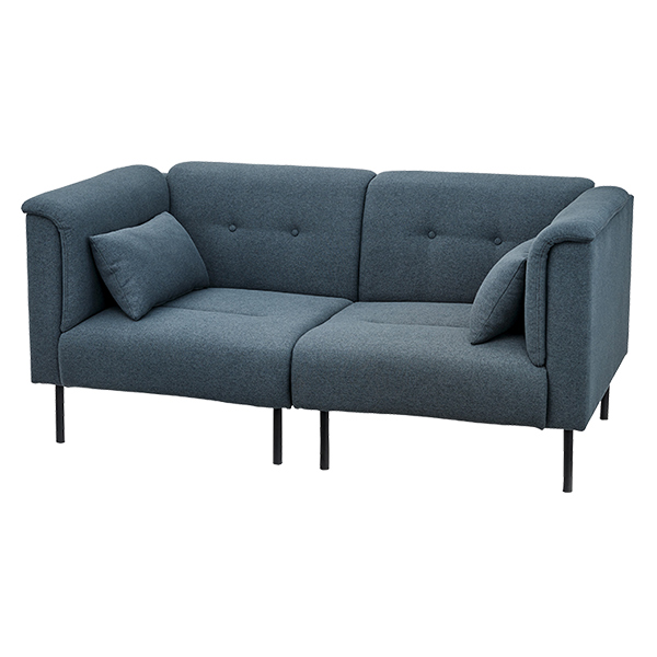 ソファ 2人掛け 肘付 フロアソファ フレック 幅155cm ( ソファー リビングソファ フロアソファ コンパクト 2人 二人 掛け 2P チェアー チェア 椅子 いす イス 布 張り 製 おしゃれ 肘あり 肘付き 脚付き ローソファ ) 【 ダークグレー 】 ダークグレー