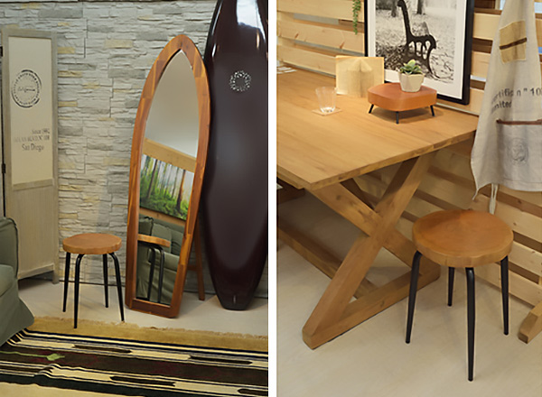 dショッピング |スツール 高さ45cm 椅子 木製 天然木 マカボニー 丸型