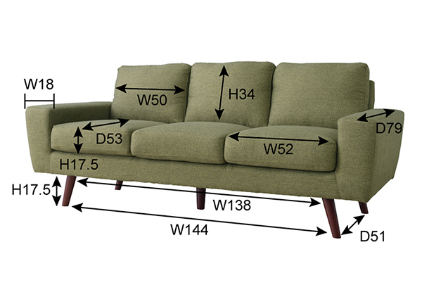 ソファ 幅186cm 3人掛 ひじ掛け ファブリック 布製 ローソファ ソファー ( 開梱設置 三人掛け フロアソファ リビングソファ 肘掛け 北欧 おしゃれ 肘置き 脚 取り外し リビング ロータイプ ) 【ベージュ】 ベージュ