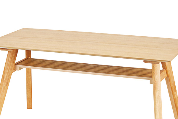 ダイニングテーブル 幅150cm テーブル 木製 天然木 机 つくえ 収納 ラック 食卓 アジャスター付き ( 食卓テーブル 木製テーブル 4人掛け 150 北欧 食卓机 長方形 リビングテーブル 6人掛け ダイニング おしゃれ 棚 ) 【ナチュラル】 ナチュラル