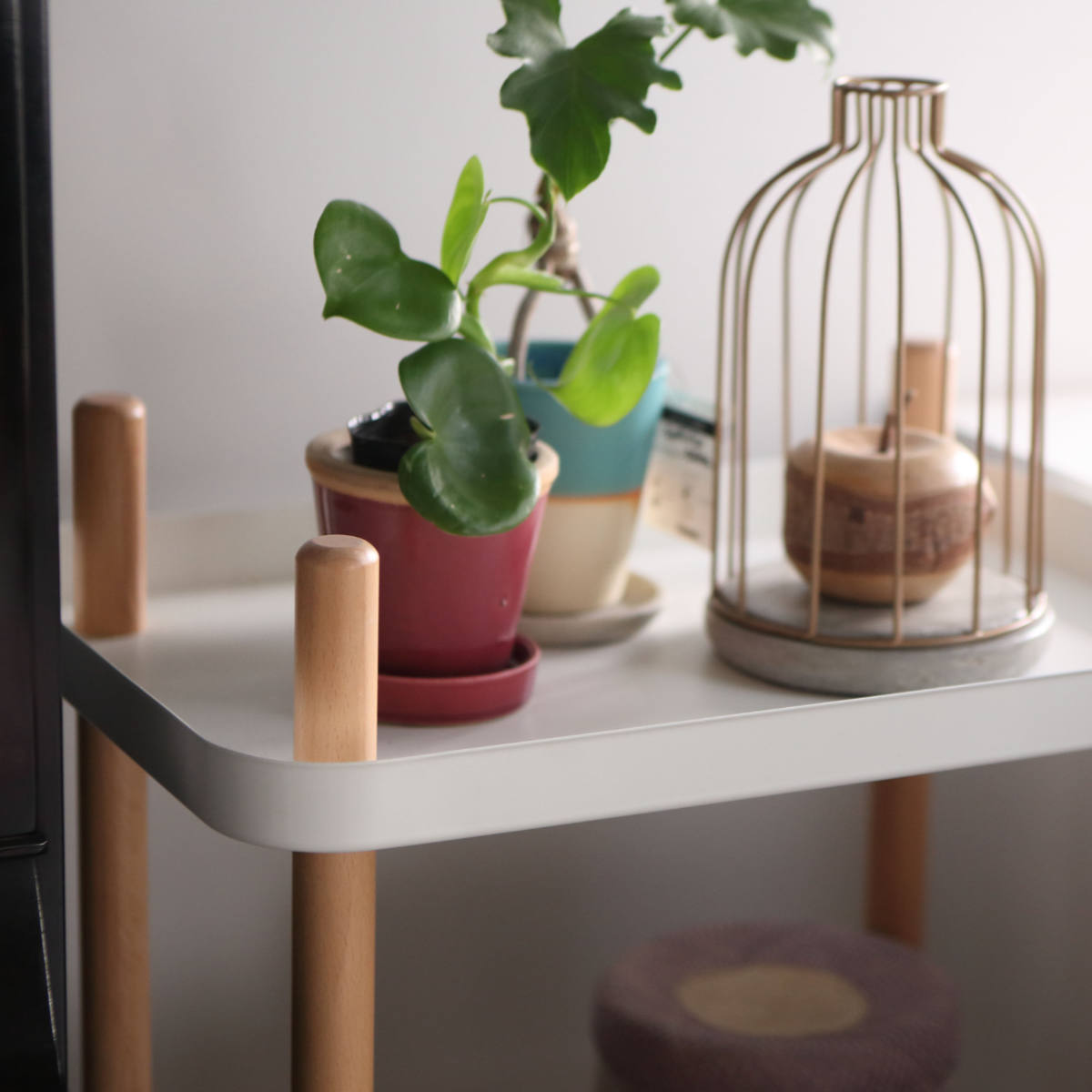 キャスターワゴン 幅50.5cm 3段 ナチュラルデザイン Sylph ( 収納ラック 収納 ワゴン ラック キッチンワゴン サイドワゴン キッチン収納 収納棚 多目的ラック シンプル 北欧 モダン ナチュラル スチール 白 緑 おしゃれ ) 【グリーン】 グリーン