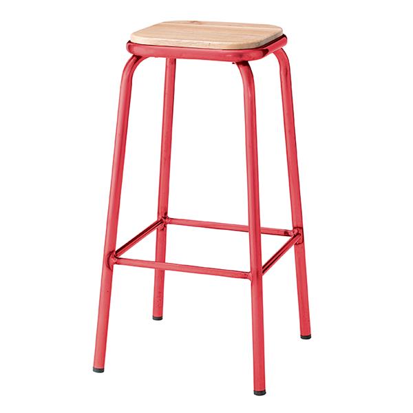 カウンターチェア 高さ71cm スチール 木製 天然木 ハイスツール ( チェアー いす カウンターチェア バーチェア ハイチェア おしゃれ キッチン カウンター インダストリアル フットレスト ) 【シルバー】 シルバー