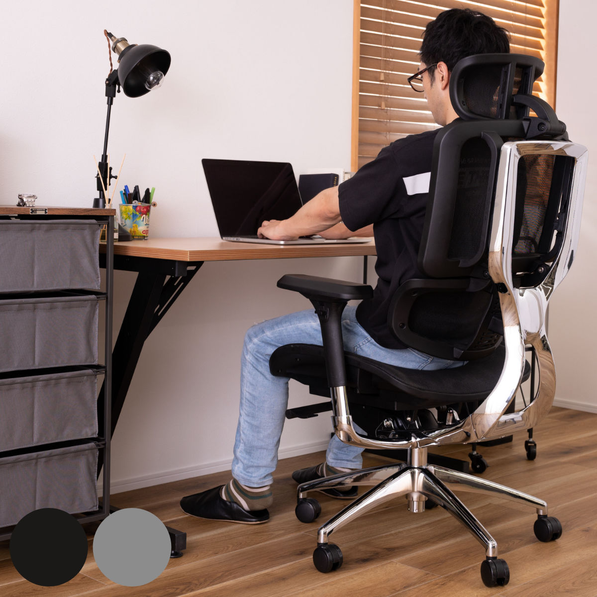 オフィスチェア 座面高50〜59cm アームレスト ヘッドレスト ロッキング （ ハイバック チェア デスクチェア ゲーミングチェア 椅子 パソ
