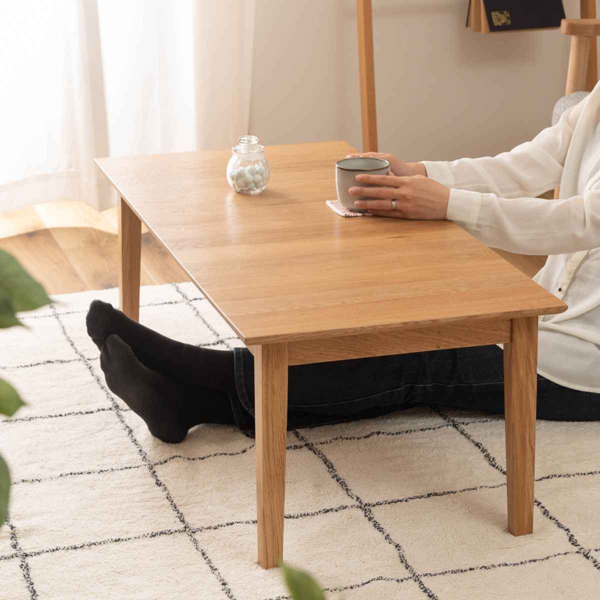 ☆シンプル　どんな部屋にも合わせやすい　ローテーブル幅90×奥行45×高さ32cm