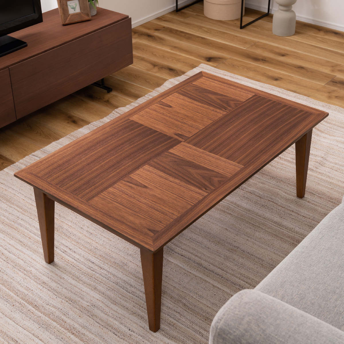 こたつ テーブル おしゃれ 長方形 シンプル 木目 （ 幅 100cm センターテーブル リビングテーブル ローテーブル ウォルナット ウォールナ