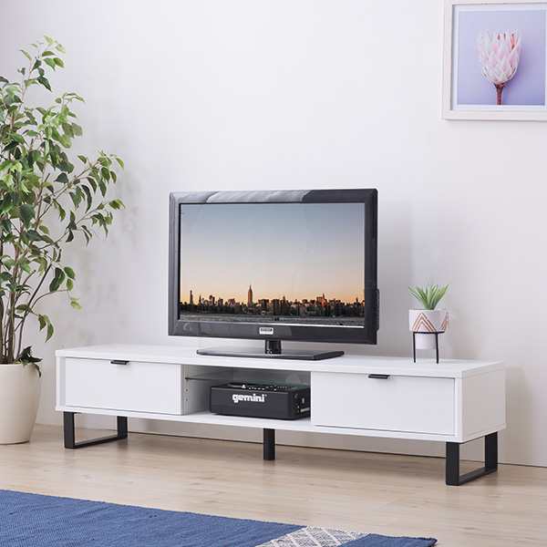 テレビ台 ローボード 幅150cm 木目調 スチール脚 ( テレビボード テレビラック TV台 TVボード TVラック ロータイプ ラック 木製ボード 脚付き リビング収納 木目 モダン シンプル 150cm 幅150 ) 【ダークブラウン】 ダークブラウン