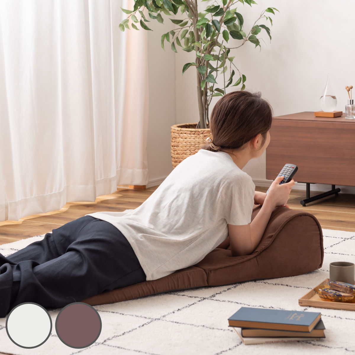 TV枕 テレビ枕 幅35cm 折り畳み コンパクト 座椅子 座いす ファブリック素材 テレビまくら 枕 ピロー ( クッション マット ごろ寝マット お昼寝マット ごろ寝 長座布団 ごろ寝クッション 折りたたみ まくら お昼寝 ) 【ブラウン】