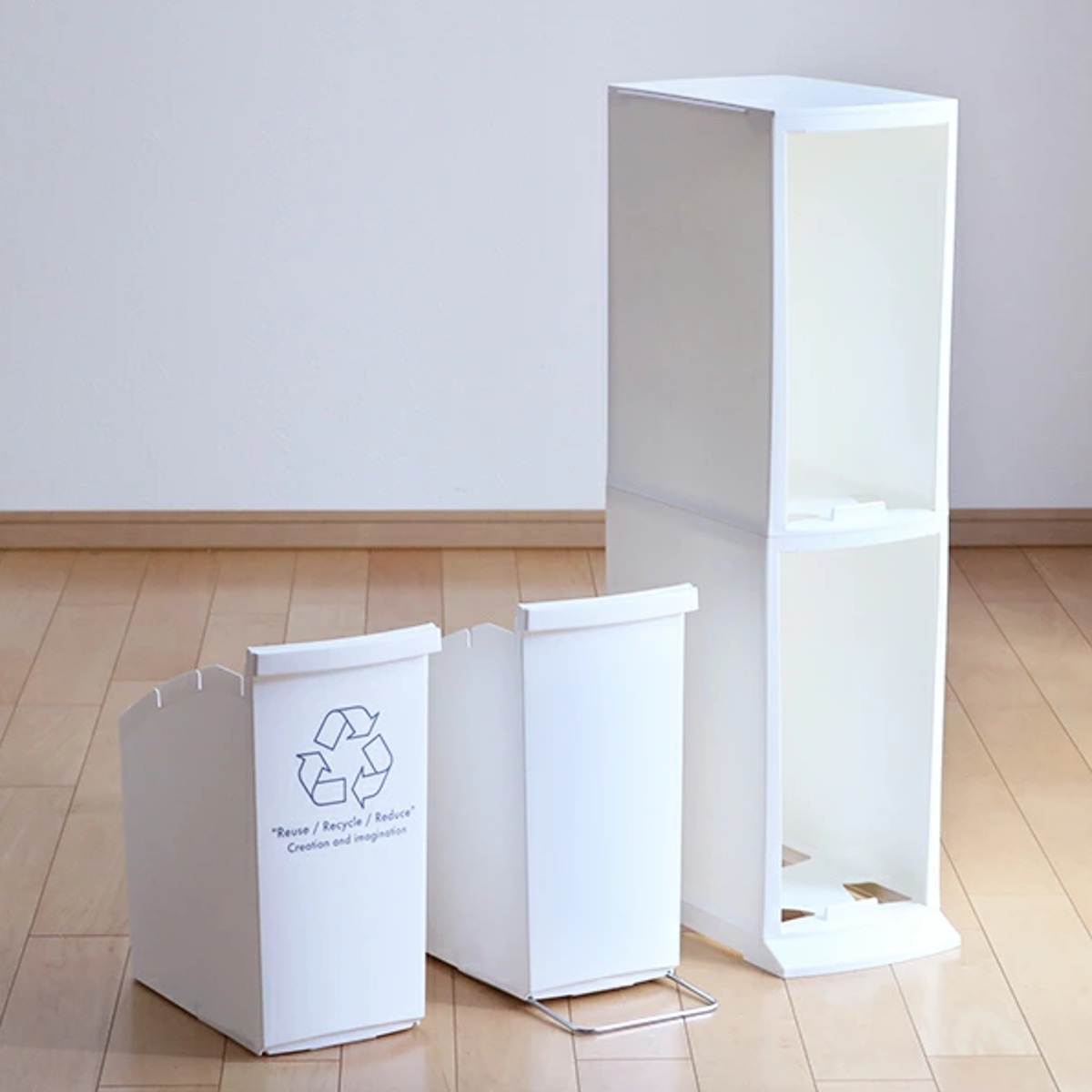 【新登場】 分別 ゴミ箱 20リットル 20L 2分別 大容量 おしゃれ ふた付 ゴミ箱 ふた付き スリムプッシュ 20L （ ごみ箱 20リットル