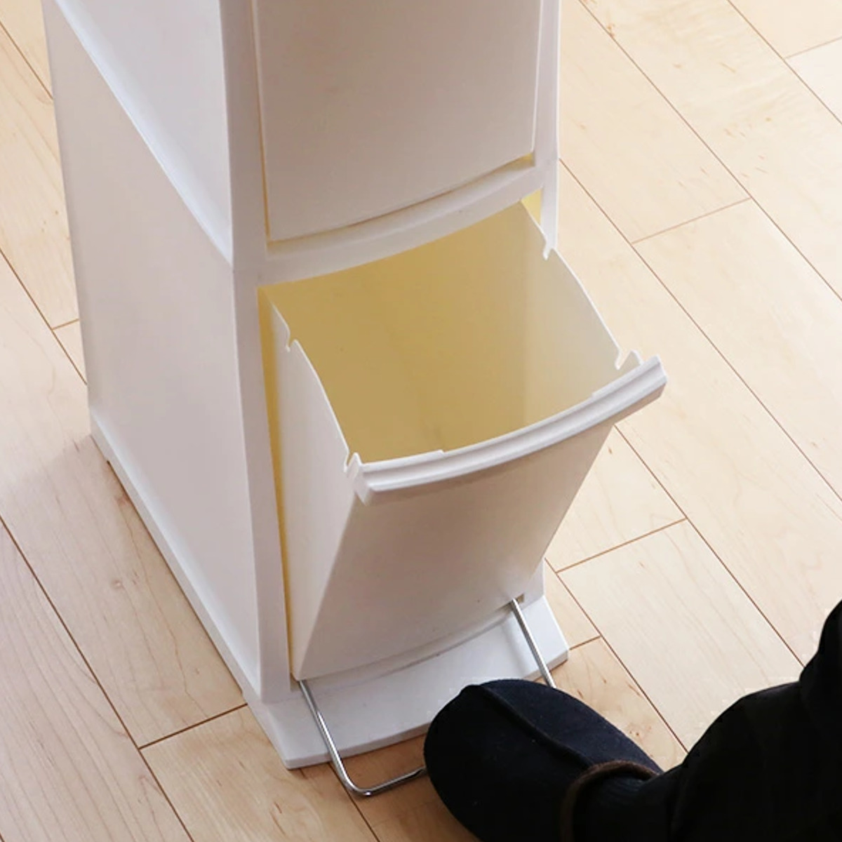 ゴミ箱 20L 分別 ダストボックス 2段 幅21cm 日本製 ( ごみ箱 ふた付き 蓋 フタ 付き シンプル 2分別 プラスチック製 くずかご ダストBOX 分別ゴミ箱 分別ごみ箱 約 20 L l リットル ペダル式 おしゃれ )