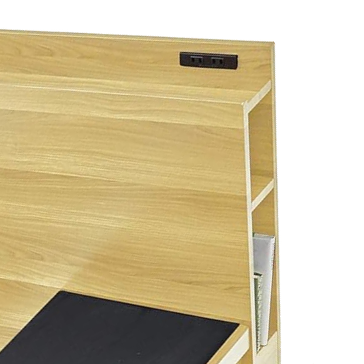 ベッド シングルベッド 収納 宮付 引出し コンセント付 ブラウン ( ベット フレーム シングル ベッド下収納 棚 宮 付き ヘッドボード 引きだし 引き出し 木製ベット ベッドフレーム 2口 コンセント ) 【ナチュラル】 ナチュラル