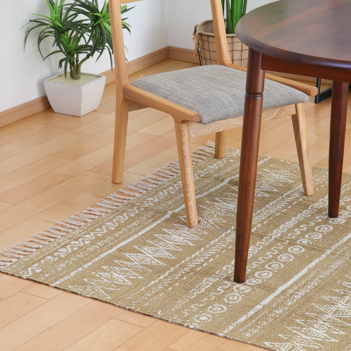 ラグ ラグマット 170×120cm TTR-114B ( カーペット 絨毯 マット コットン 綿 和室 洋室 折りたたみ コンパクト 収納 移動 楽々 滑り止め 床暖 対応 オールシーズン )