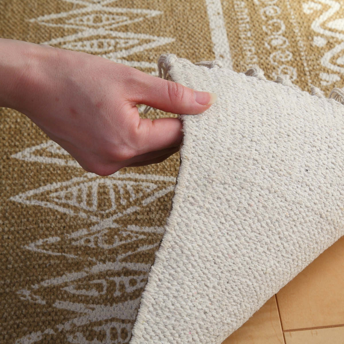 ラグ ラグマット 170×120cm TTR-114B ( カーペット 絨毯 マット コットン 綿 和室 洋室 折りたたみ コンパクト 収納 移動 楽々 滑り止め 床暖 対応 オールシーズン )