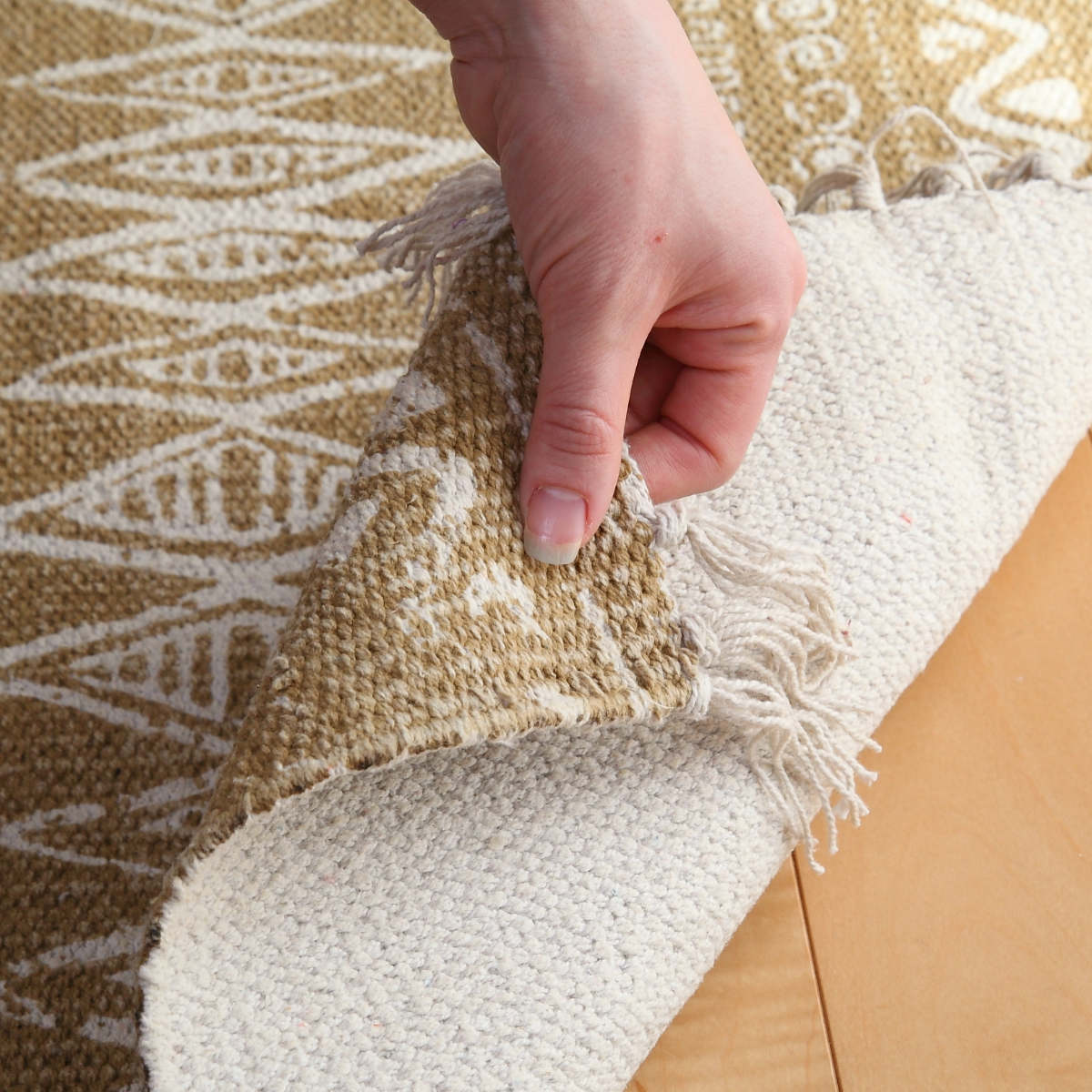 ラグ ラグマット 170×120cm TTR-114B ( カーペット 絨毯 マット コットン 綿 和室 洋室 折りたたみ コンパクト 収納 移動 楽々 滑り止め 床暖 対応 オールシーズン )