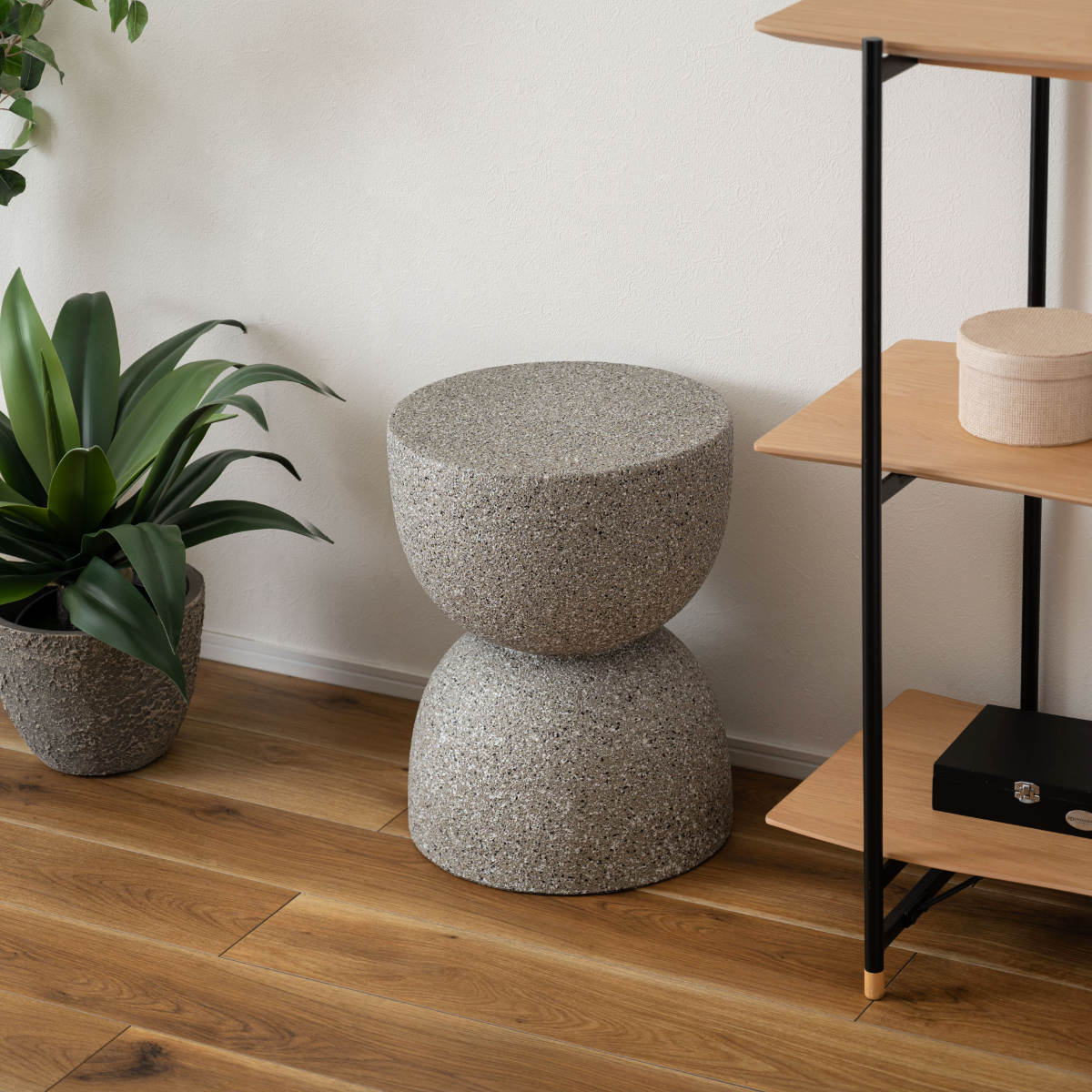 サイドテーブル 高さ46cm テラゾー柄 （ ナイトテーブル ミニ