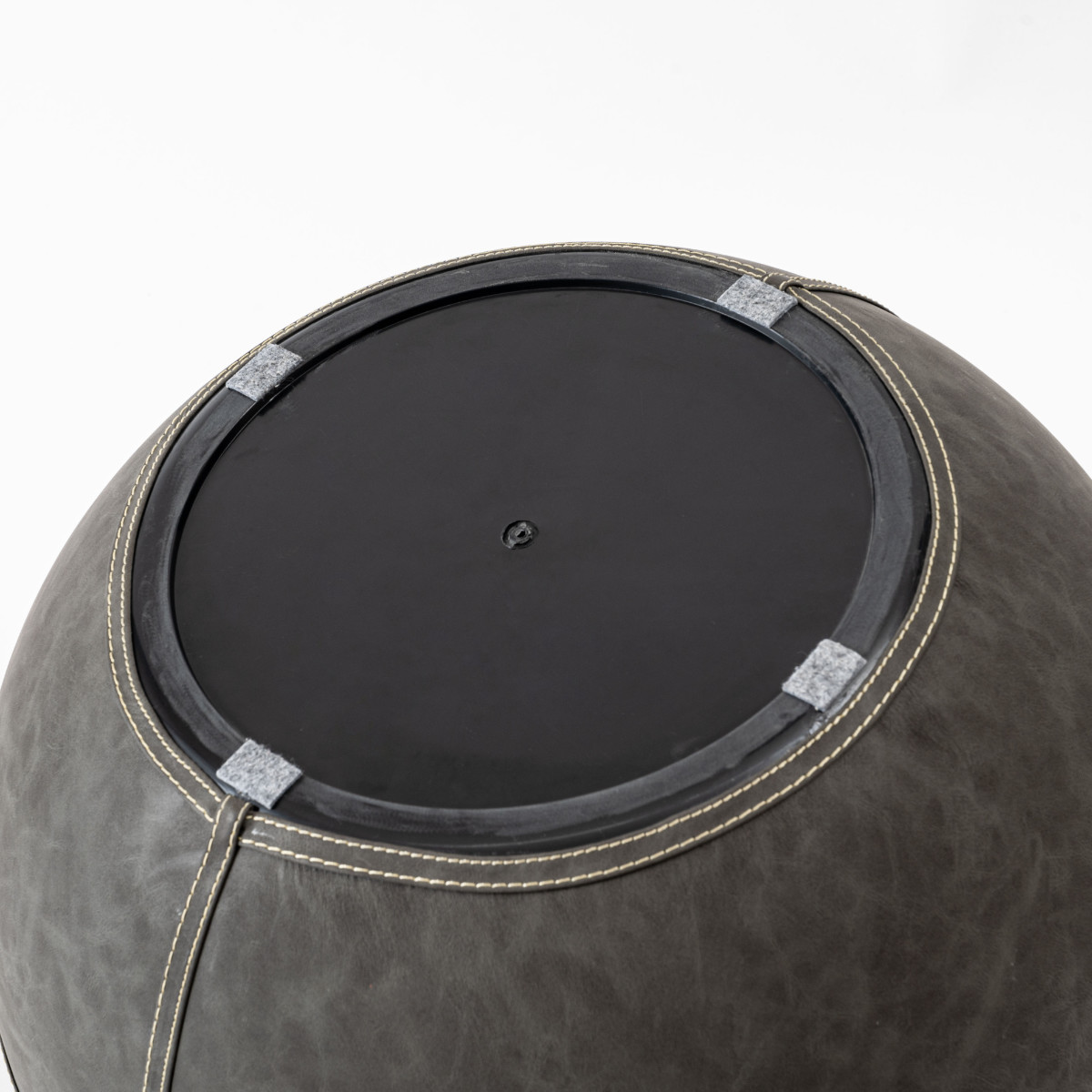 スツール 座面高35cm 円型 ソフトレザー ( レザー調 丸 椅子 ラウンド チェア 腰掛け ステッチ ブラウン グレー モダン ビンテージ調 おしゃれ 高級感 ホテルライク ) 【ブラウン】 ブラウン