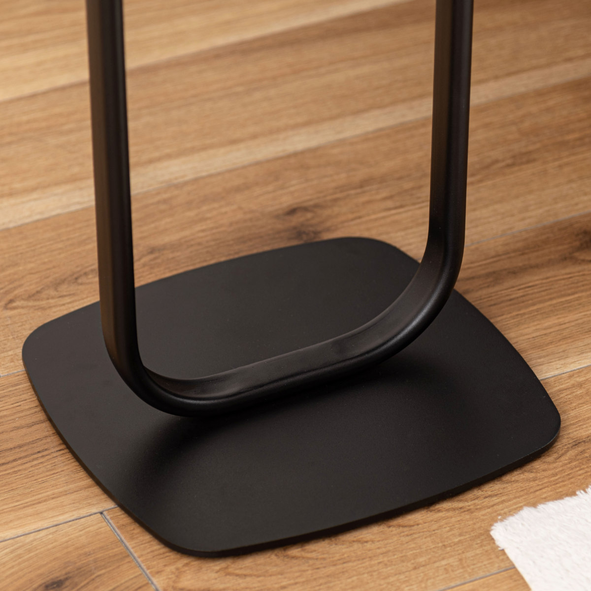 サイドテーブル 高さ45cm スチール脚 ( スチール 木目調 ナイトテーブル ミニテーブル ソファ ベッド 横 異素材 スタイリッシュ モダン シンプル ブラック ナチュラル ) 【ブラック】 ブラック